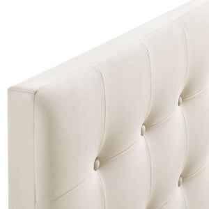 Modway Furniture Emily Button Tufted Velvet Twin Headboard for Minimalist and Transitional Bedrooms Alabaster MOD-7280-ALA