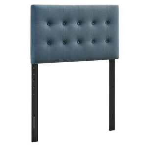 Modway Furniture Emily Button Tufted Velvet Twin Headboard for Minimalist and Transitional Bedrooms Cadet Blue MOD-7280-CAB
