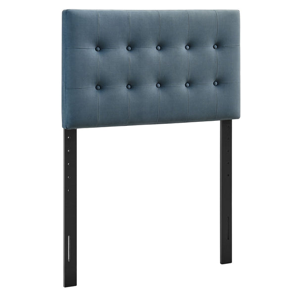 Modway Furniture Emily Button Tufted Velvet Twin Headboard for Minimalist and Transitional Bedrooms Cadet Blue MOD-7280-CAB