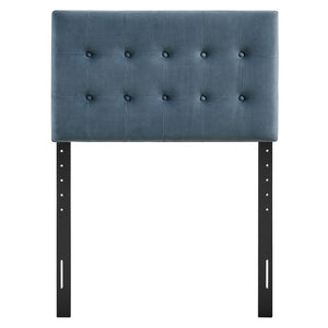 Modway Furniture Emily Button Tufted Velvet Twin Headboard for Minimalist and Transitional Bedrooms Cadet Blue MOD-7280-CAB