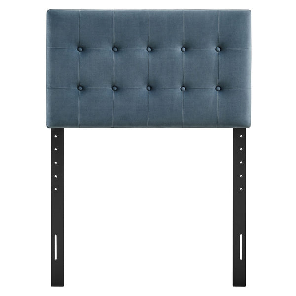 Modway Furniture Emily Button Tufted Velvet Twin Headboard for Minimalist and Transitional Bedrooms Cadet Blue MOD-7280-CAB