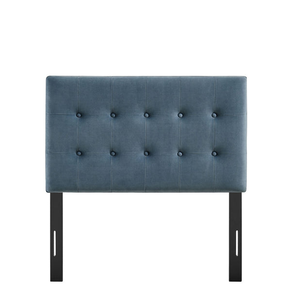 Modway Furniture Emily Button Tufted Velvet Twin Headboard for Minimalist and Transitional Bedrooms Cadet Blue MOD-7280-CAB