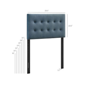 Modway Furniture Emily Button Tufted Velvet Twin Headboard for Minimalist and Transitional Bedrooms Cadet Blue MOD-7280-CAB