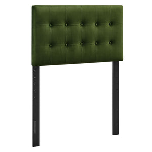 Modway Furniture Emily Button Tufted Velvet Twin Headboard for Minimalist and Transitional Bedrooms Moss Green MOD-7280-MOG