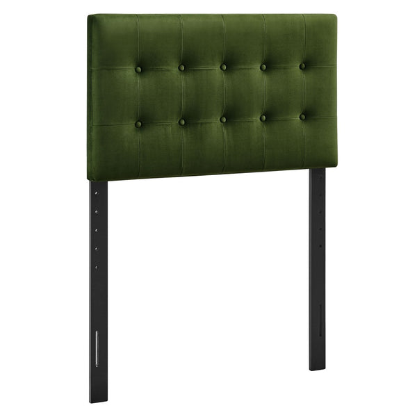 Modway Furniture Emily Button Tufted Velvet Twin Headboard for Minimalist and Transitional Bedrooms Moss Green MOD-7280-MOG
