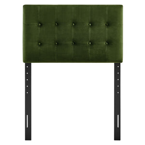 Modway Furniture Emily Button Tufted Velvet Twin Headboard for Minimalist and Transitional Bedrooms Moss Green MOD-7280-MOG