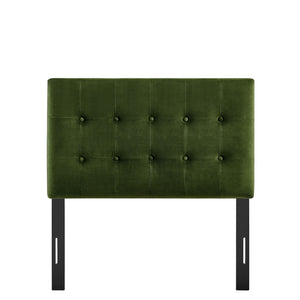 Modway Furniture Emily Button Tufted Velvet Twin Headboard for Minimalist and Transitional Bedrooms Moss Green MOD-7280-MOG