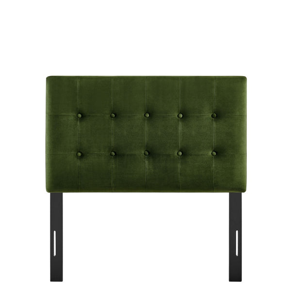 Modway Furniture Emily Button Tufted Velvet Twin Headboard for Minimalist and Transitional Bedrooms Moss Green MOD-7280-MOG