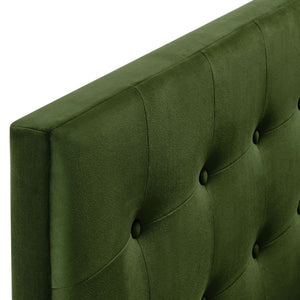 Modway Furniture Emily Button Tufted Velvet Twin Headboard for Minimalist and Transitional Bedrooms Moss Green MOD-7280-MOG