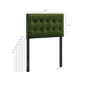 Modway Furniture Emily Button Tufted Velvet Twin Headboard for Minimalist and Transitional Bedrooms Moss Green MOD-7280-MOG