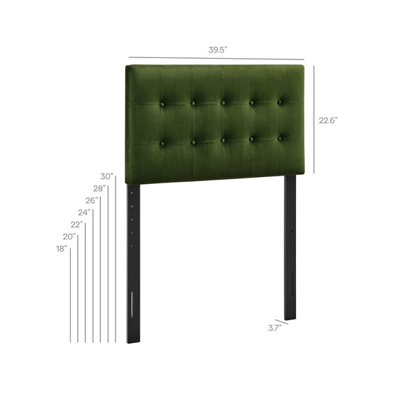 Modway Furniture Emily Button Tufted Velvet Twin Headboard for Minimalist and Transitional Bedrooms Moss Green MOD-7280-MOG