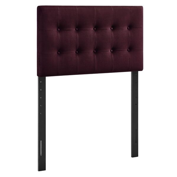 Modway Furniture Emily Button Tufted Velvet Twin Headboard for Minimalist and Transitional Bedrooms Mulberry MOD-7280-MUL