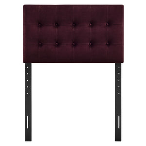 Modway Furniture Emily Button Tufted Velvet Twin Headboard for Minimalist and Transitional Bedrooms Mulberry MOD-7280-MUL