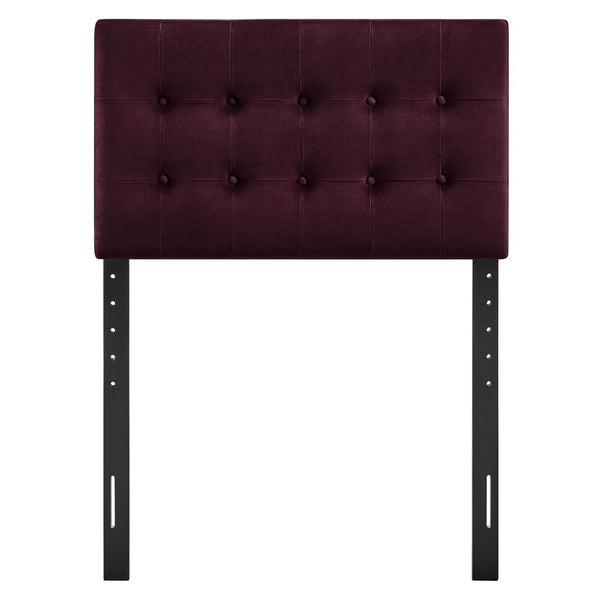 Modway Furniture Emily Button Tufted Velvet Twin Headboard for Minimalist and Transitional Bedrooms Mulberry MOD-7280-MUL
