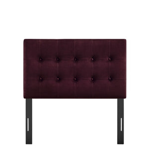 Modway Furniture Emily Button Tufted Velvet Twin Headboard for Minimalist and Transitional Bedrooms Mulberry MOD-7280-MUL