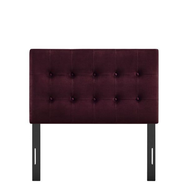 Modway Furniture Emily Button Tufted Velvet Twin Headboard for Minimalist and Transitional Bedrooms Mulberry MOD-7280-MUL