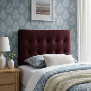 Modway Furniture Emily Button Tufted Velvet Twin Headboard for Minimalist and Transitional Bedrooms Mulberry MOD-7280-MUL
