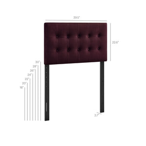Modway Furniture Emily Button Tufted Velvet Twin Headboard for Minimalist and Transitional Bedrooms Mulberry MOD-7280-MUL