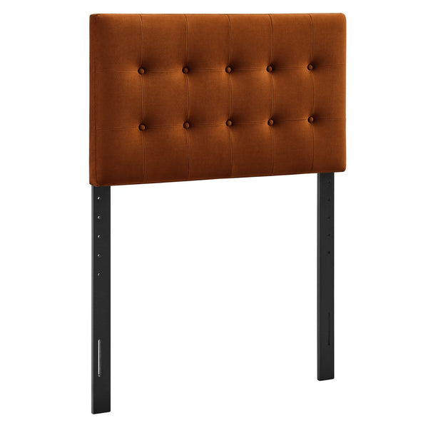 Modway Furniture Emily Button Tufted Velvet Twin Headboard for Minimalist and Transitional Bedrooms Rust MOD-7280-RUS