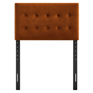Modway Furniture Emily Button Tufted Velvet Twin Headboard for Minimalist and Transitional Bedrooms Rust MOD-7280-RUS
