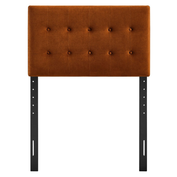 Modway Furniture Emily Button Tufted Velvet Twin Headboard for Minimalist and Transitional Bedrooms Rust MOD-7280-RUS