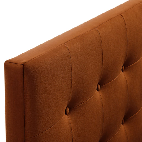 Modway Furniture Emily Button Tufted Velvet Twin Headboard for Minimalist and Transitional Bedrooms Rust MOD-7280-RUS