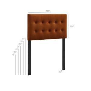 Modway Furniture Emily Button Tufted Velvet Twin Headboard for Minimalist and Transitional Bedrooms Rust MOD-7280-RUS