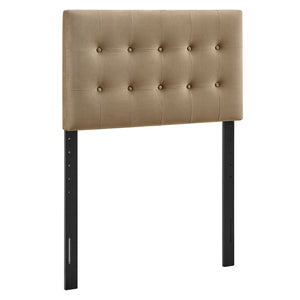Modway Furniture Emily Button Tufted Velvet Twin Headboard for Minimalist and Transitional Bedrooms Taupe MOD-7280-TAU