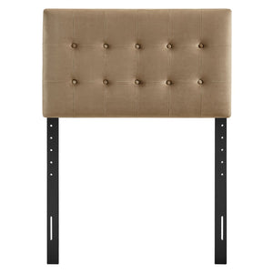 Modway Furniture Emily Button Tufted Velvet Twin Headboard for Minimalist and Transitional Bedrooms Taupe MOD-7280-TAU