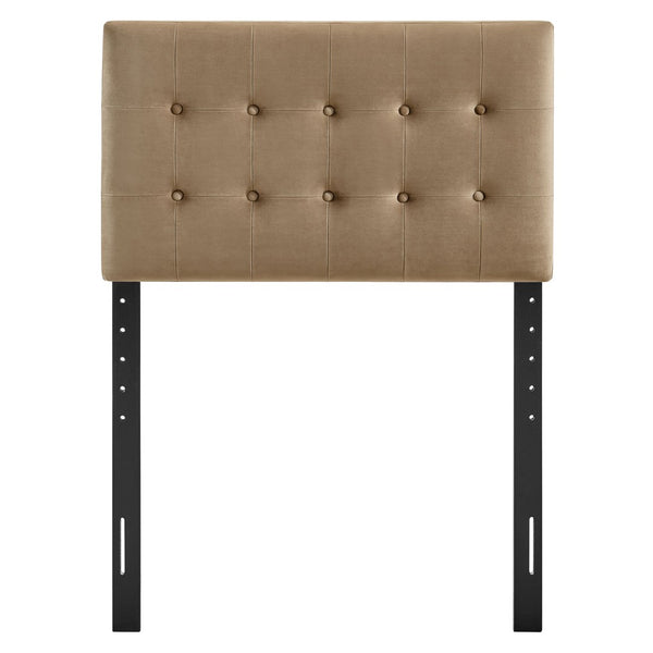 Modway Furniture Emily Button Tufted Velvet Twin Headboard for Minimalist and Transitional Bedrooms Taupe MOD-7280-TAU