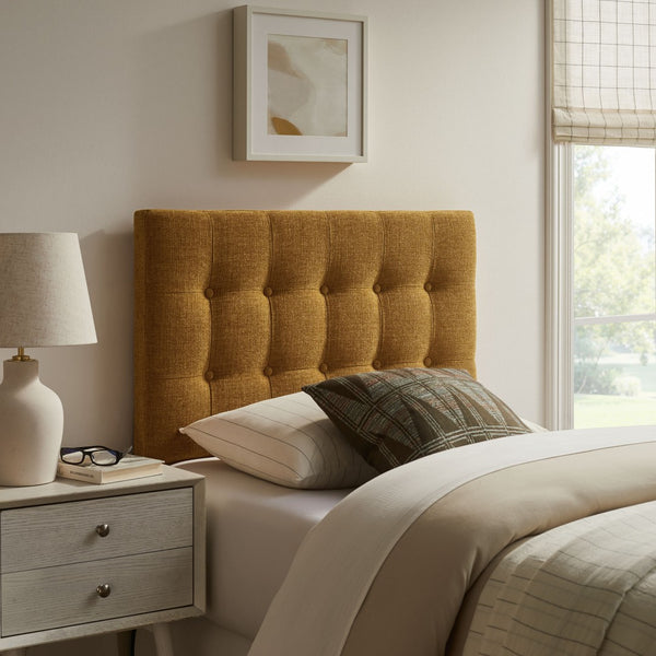 Modway Furniture Emily Button Tufted Upholstered Headboard for Twin Beds with Adjustable Height Mounting Copper MOD-7281-COP