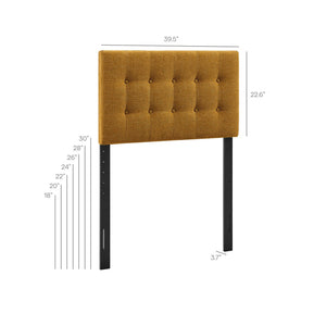 Modway Furniture Emily Button Tufted Upholstered Headboard for Twin Beds with Adjustable Height Mounting Copper MOD-7281-COP