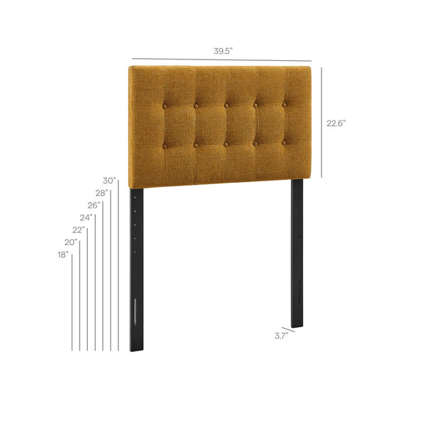 Modway Furniture Emily Button Tufted Upholstered Headboard for Twin Beds with Adjustable Height Mounting Copper MOD-7281-COP