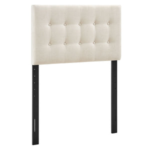 Modway Furniture Emily Button Tufted Upholstered Headboard for Twin Beds with Adjustable Height Mounting Ecru MOD-7281-ECR