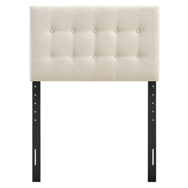 Modway Furniture Emily Button Tufted Upholstered Headboard for Twin Beds with Adjustable Height Mounting Ecru MOD-7281-ECR