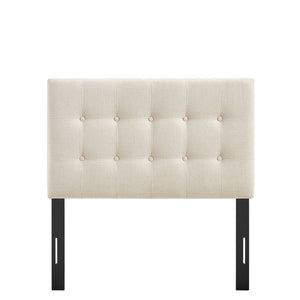 Modway Furniture Emily Button Tufted Upholstered Headboard for Twin Beds with Adjustable Height Mounting Ecru MOD-7281-ECR