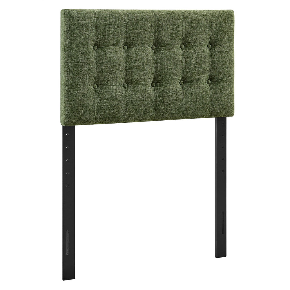 Modway Furniture Emily Button Tufted Upholstered Headboard for Twin Beds with Adjustable Height Mounting Foliage MOD-7281-FOL