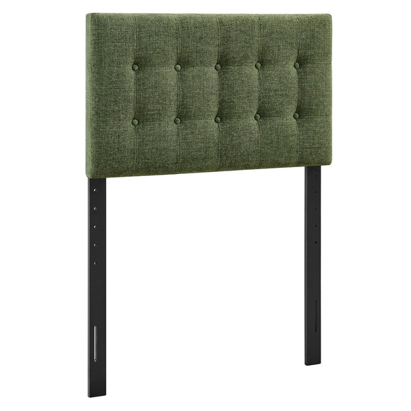 Modway Furniture Emily Button Tufted Upholstered Headboard for Twin Beds with Adjustable Height Mounting Foliage MOD-7281-FOL