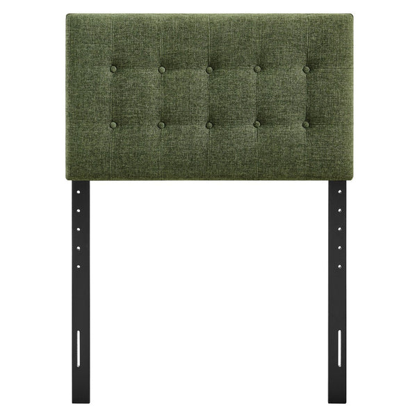 Modway Furniture Emily Button Tufted Upholstered Headboard for Twin Beds with Adjustable Height Mounting Foliage MOD-7281-FOL