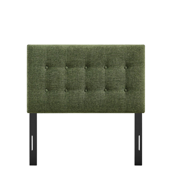 Modway Furniture Emily Button Tufted Upholstered Headboard for Twin Beds with Adjustable Height Mounting Foliage MOD-7281-FOL