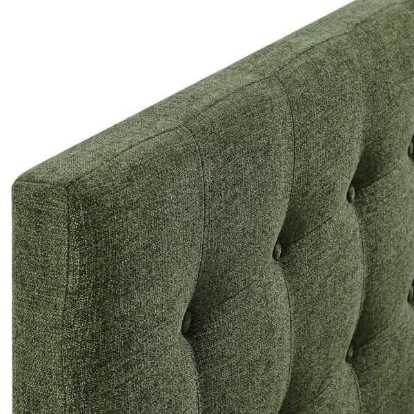 Modway Furniture Emily Button Tufted Upholstered Headboard for Twin Beds with Adjustable Height Mounting Foliage MOD-7281-FOL