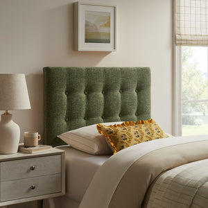 Modway Furniture Emily Button Tufted Upholstered Headboard for Twin Beds with Adjustable Height Mounting Foliage MOD-7281-FOL