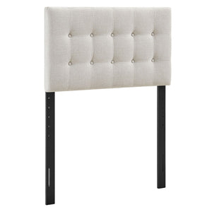 Modway Furniture Emily Button Tufted Upholstered Headboard for Twin Beds with Adjustable Height Mounting Linen MOD-7281-LIN
