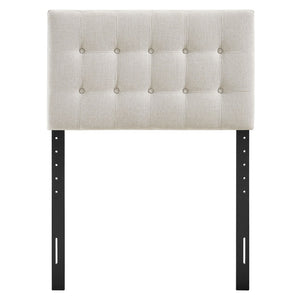 Modway Furniture Emily Button Tufted Upholstered Headboard for Twin Beds with Adjustable Height Mounting Linen MOD-7281-LIN