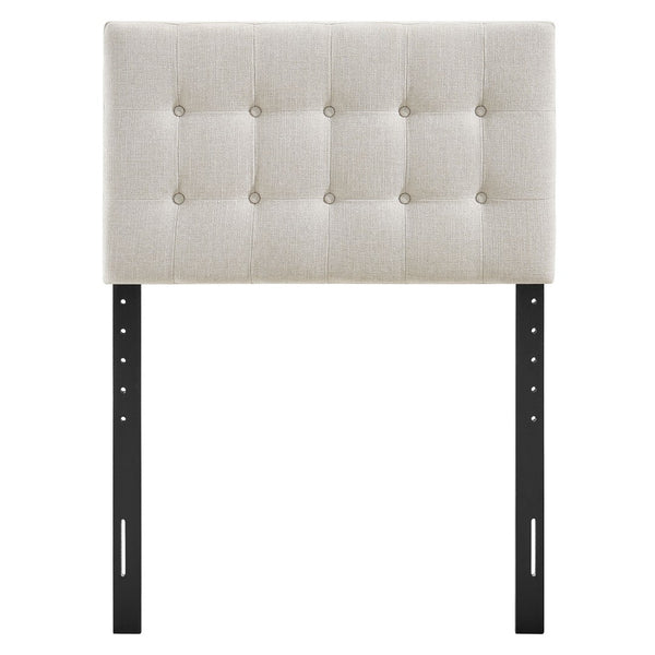 Modway Furniture Emily Button Tufted Upholstered Headboard for Twin Beds with Adjustable Height Mounting Linen MOD-7281-LIN