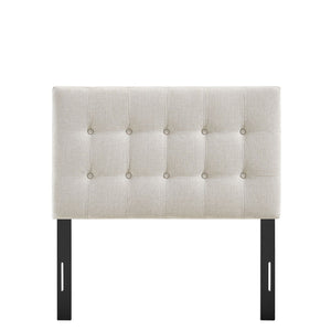 Modway Furniture Emily Button Tufted Upholstered Headboard for Twin Beds with Adjustable Height Mounting Linen MOD-7281-LIN