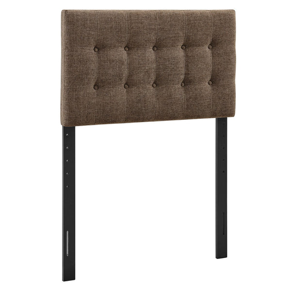 Modway Furniture Emily Button Tufted Upholstered Headboard for Twin Beds with Adjustable Height Mounting Mocha MOD-7281-MOC