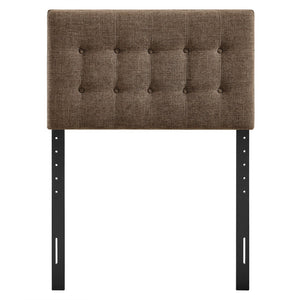 Modway Furniture Emily Button Tufted Upholstered Headboard for Twin Beds with Adjustable Height Mounting Mocha MOD-7281-MOC