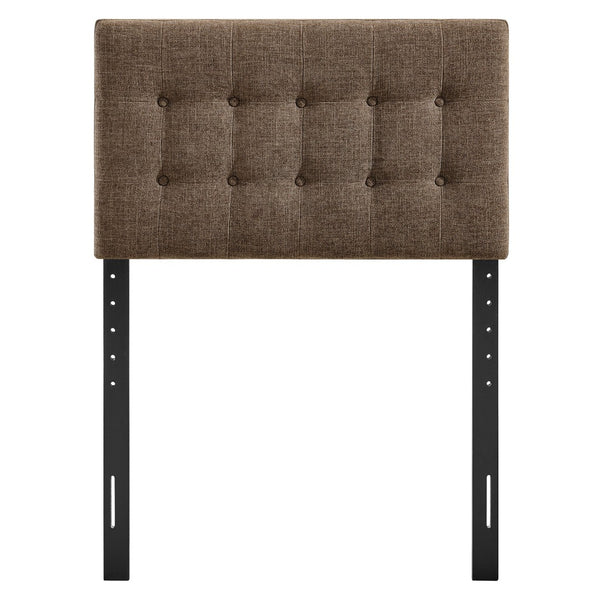 Modway Furniture Emily Button Tufted Upholstered Headboard for Twin Beds with Adjustable Height Mounting Mocha MOD-7281-MOC