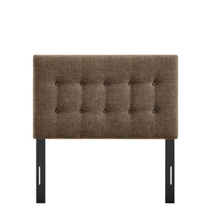 Modway Furniture Emily Button Tufted Upholstered Headboard for Twin Beds with Adjustable Height Mounting Mocha MOD-7281-MOC